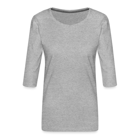 Frauen Premium 3/4-Arm Shirt - personalisierbar - Grau meliert