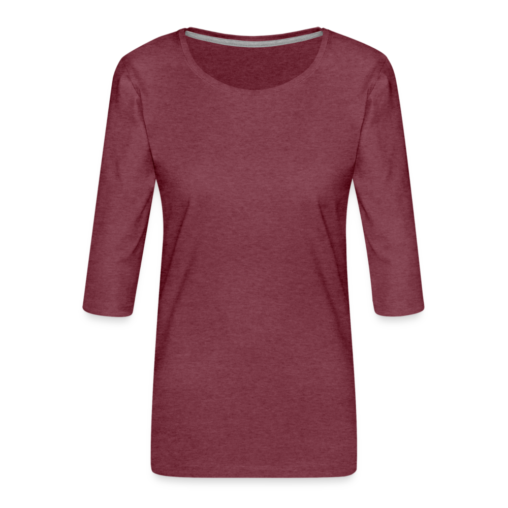 Frauen Premium 3/4-Arm Shirt - personalisierbar - Bordeauxrot meliert