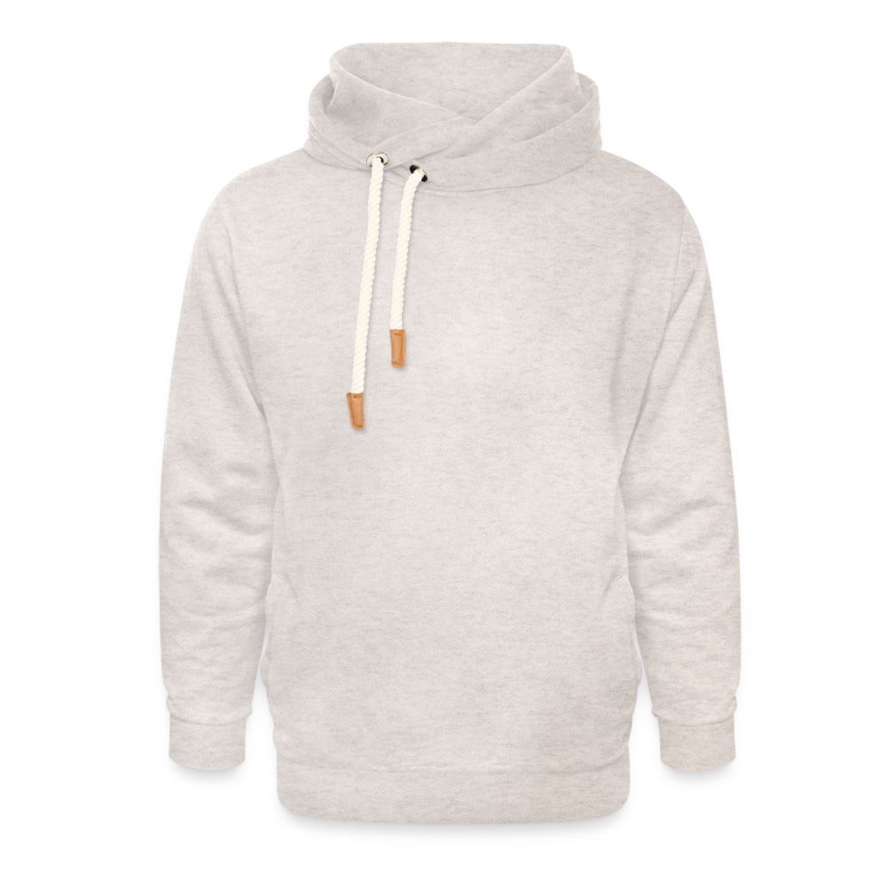 Unisex Schalkragen Hoodie - personalisierbar - Beige meliert