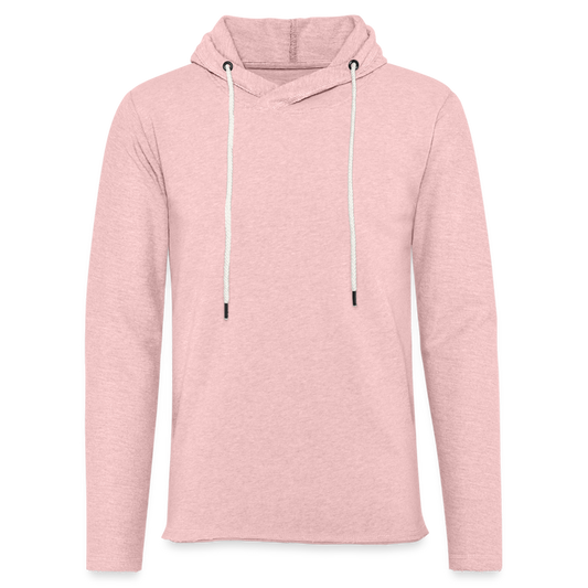 Leichtes Kapuzensweatshirt Unisex - personalisierbar - Rosa-Creme meliert