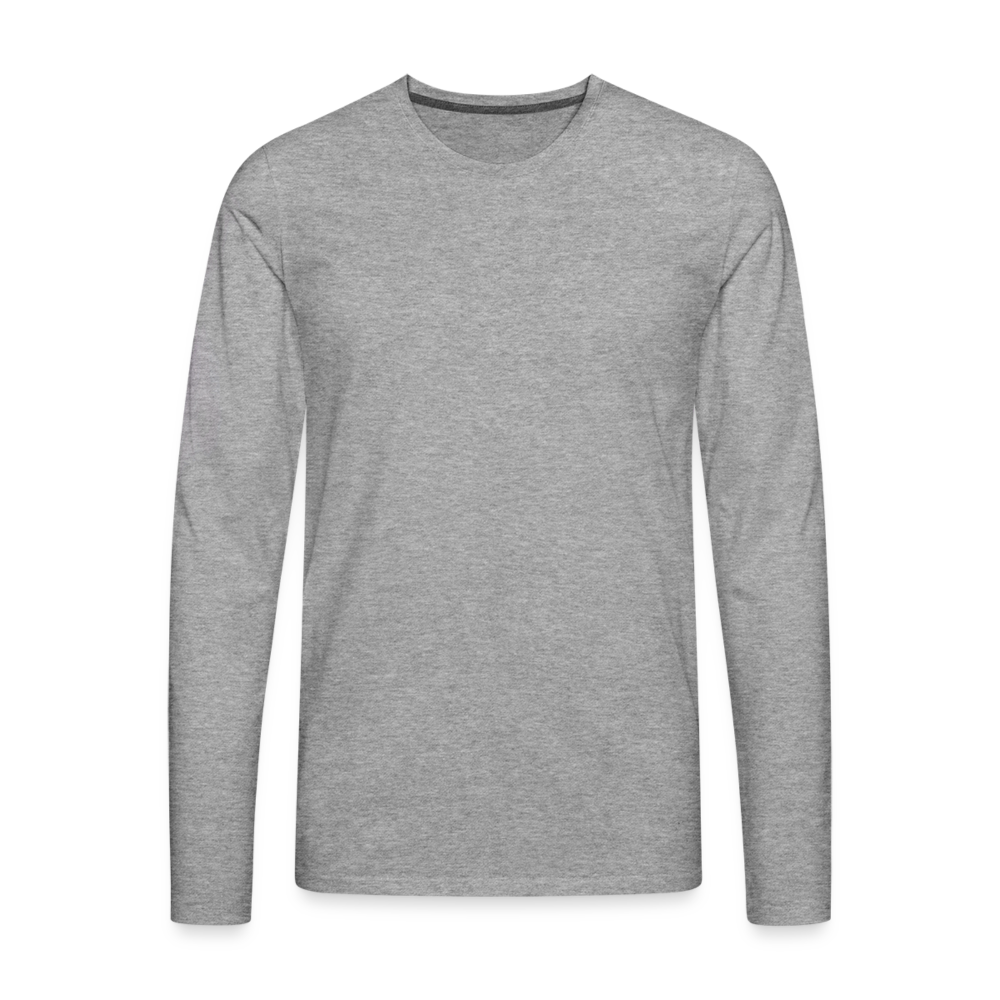 Männer Premium Langarmshirt - personalisierbar - Grau meliert