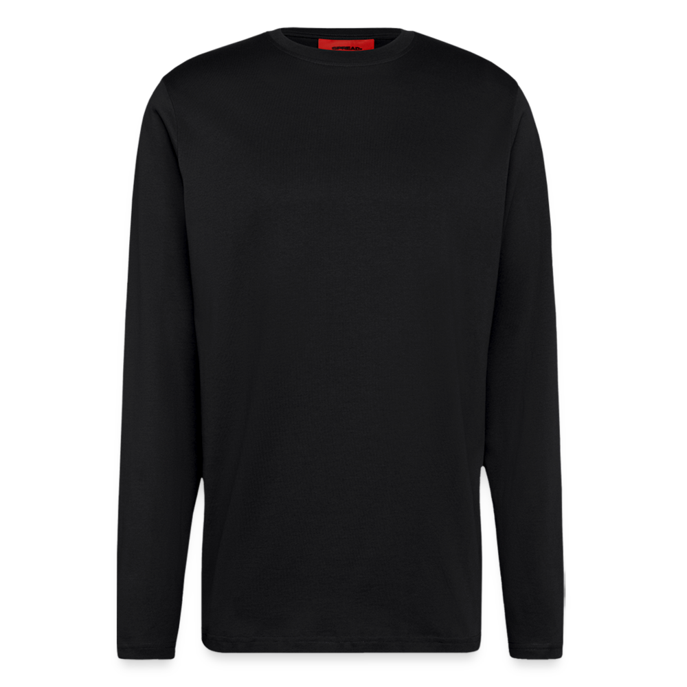 Organic Relaxed Langarmshirt Made in EU - personalisierbar - SOLID BLACK