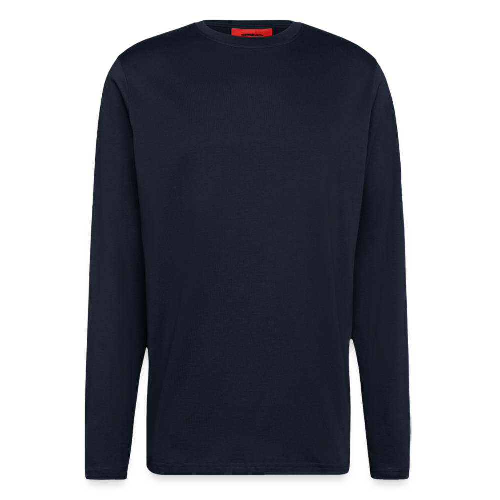 Organic Relaxed Langarmshirt Made in EU - personalisierbar - DARK NAVY