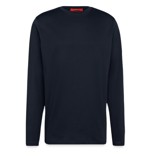 Organic Relaxed Langarmshirt Made in EU - personalisierbar - DARK NAVY