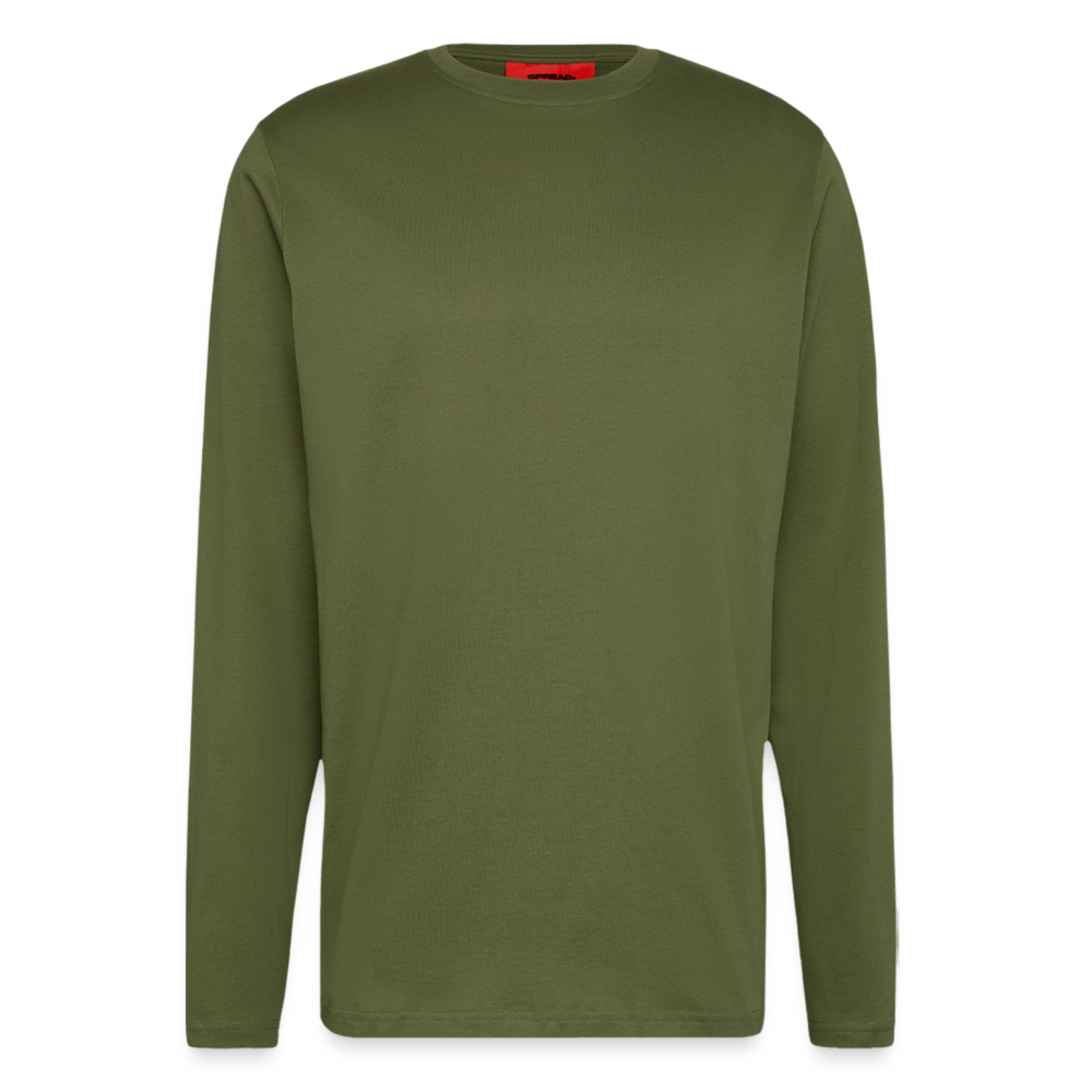 Organic Relaxed Langarmshirt Made in EU - personalisierbar - MOSS GREEN