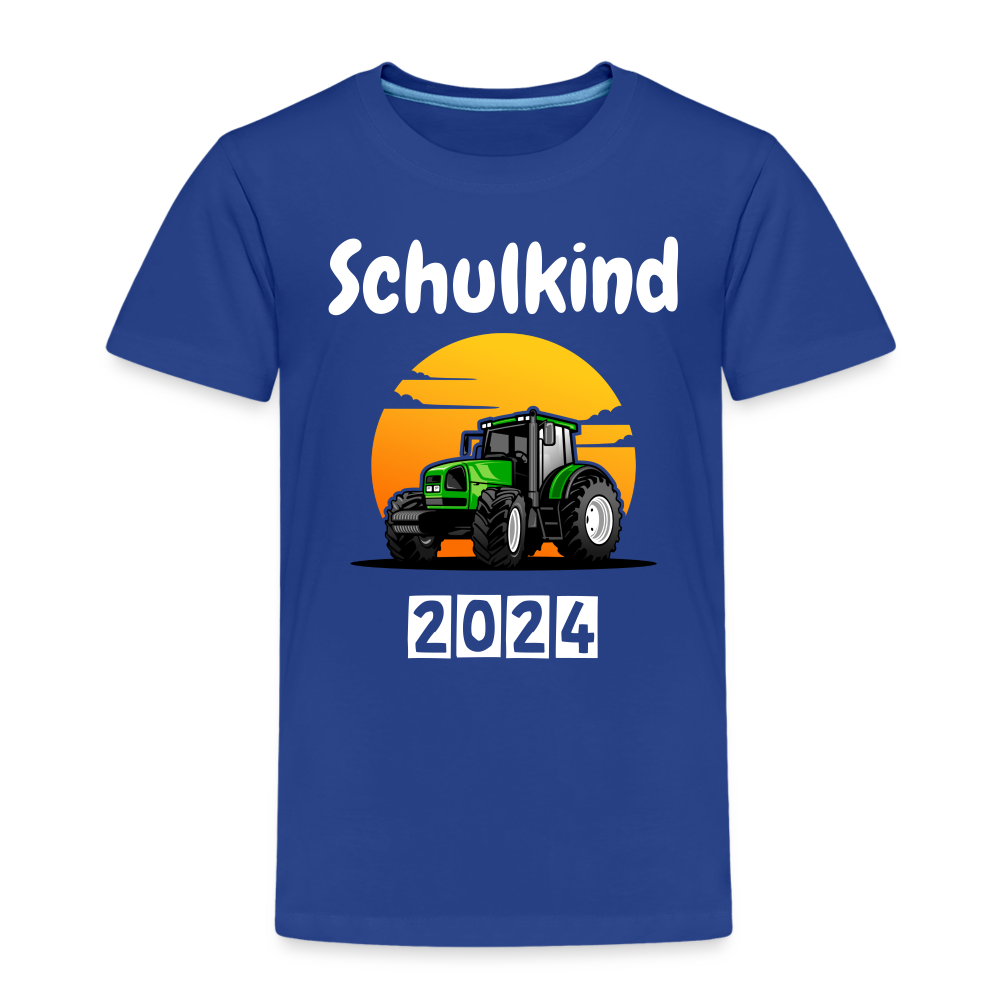 Kinder Premium T-Shirt  - Schulkind Traktor 2024 - Königsblau