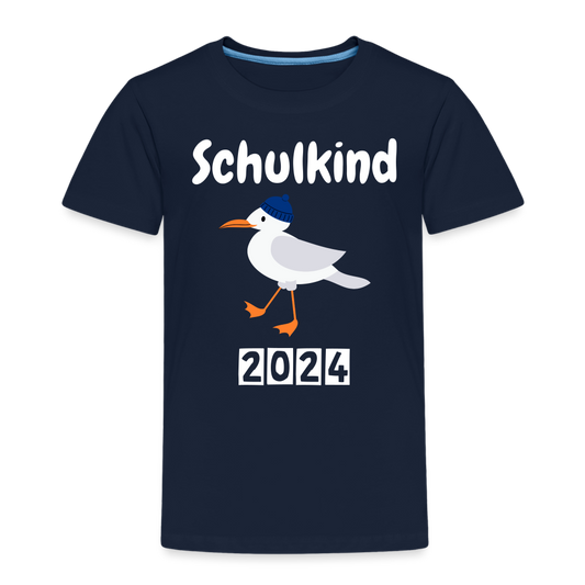 Kinder Premium T-Shirt - Schulkind Möwe blau 2024 - Navy