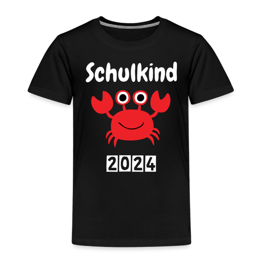 Kinder Premium T-Shirt - Schulkind Krabbe 2024 - Schwarz