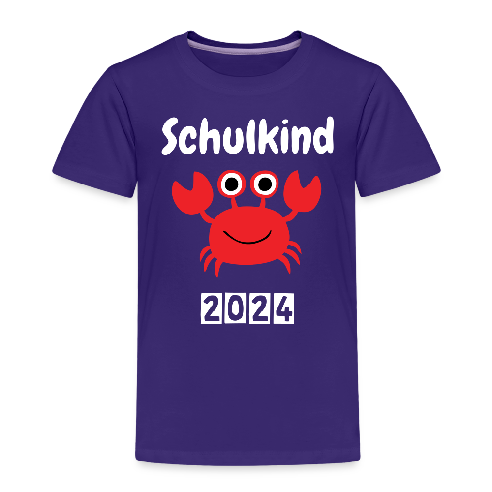 Kinder Premium T-Shirt - Schulkind Krabbe 2024 - Lila