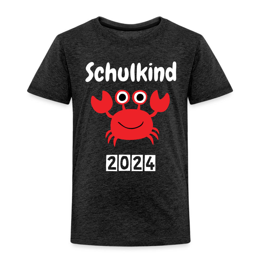 Kinder Premium T-Shirt - Schulkind Krabbe 2024 - Anthrazit