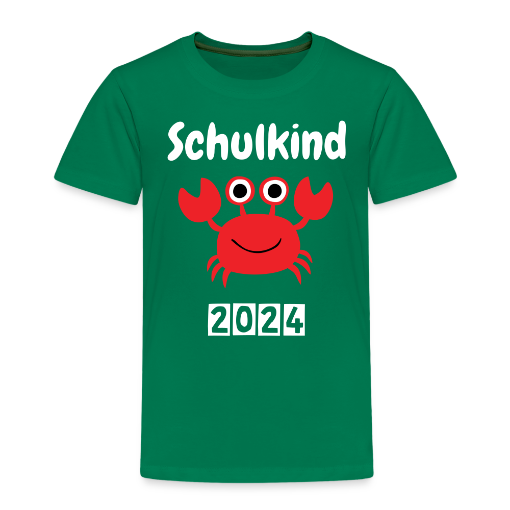 Kinder Premium T-Shirt - Schulkind Krabbe 2024 - Kelly Green