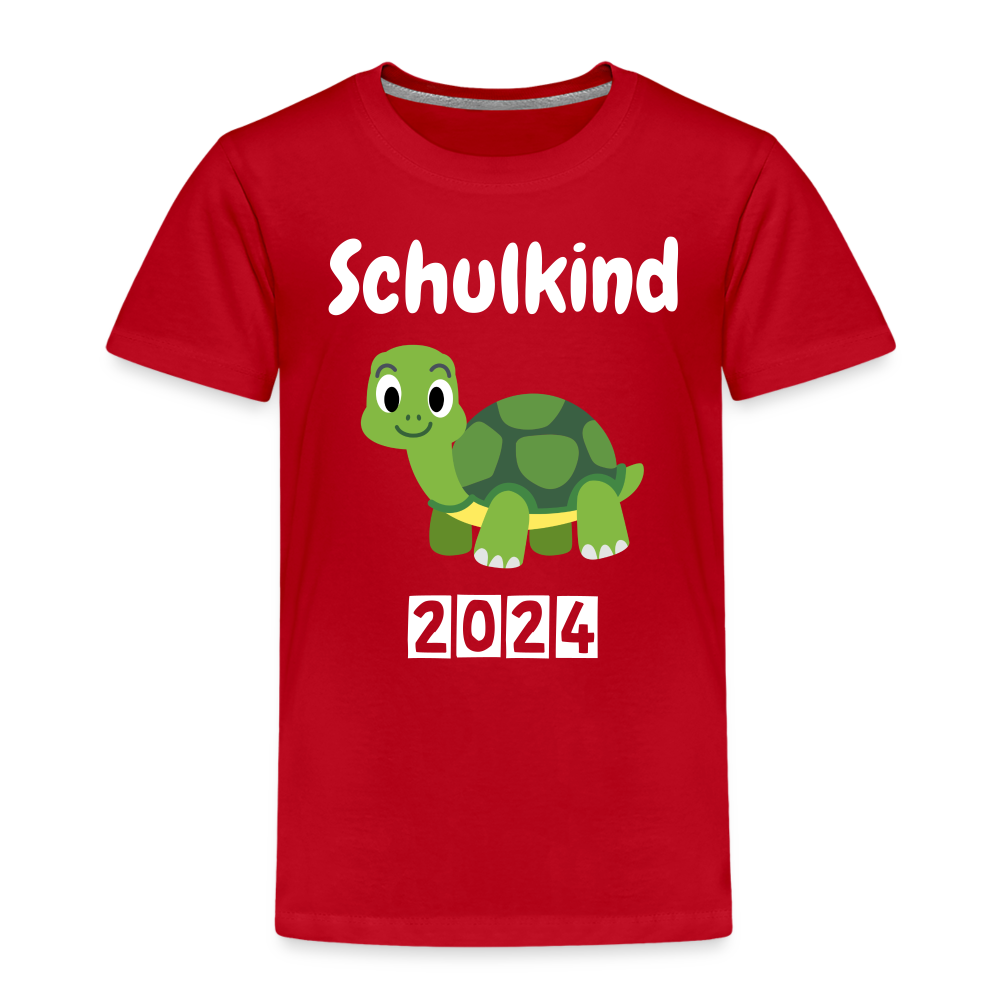 Kinder Premium T-Shirt - Schulkind Schildkröte 2024 - Rot