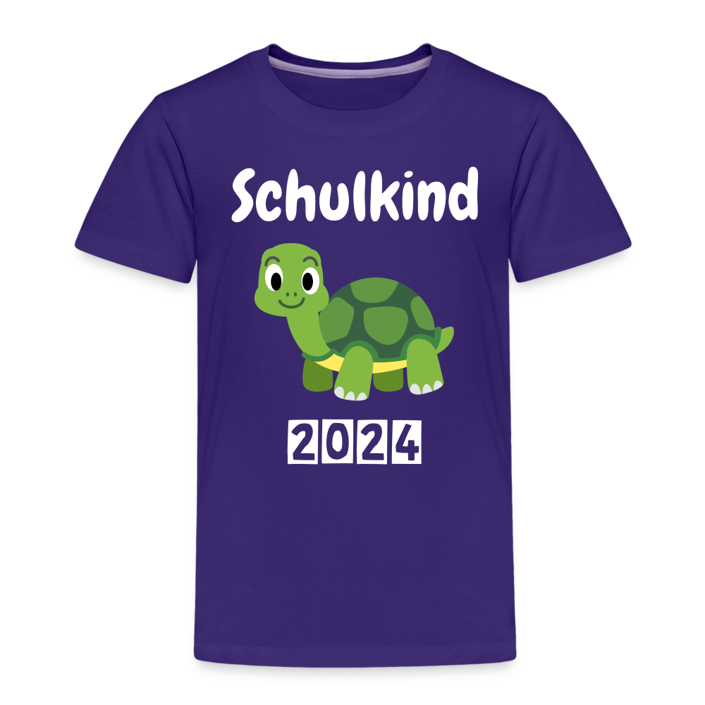 Kinder Premium T-Shirt - Schulkind Schildkröte 2024 - Lila