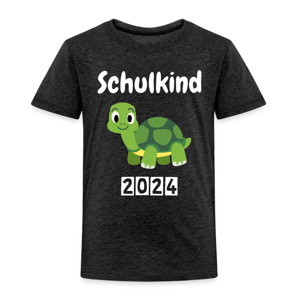 Kinder Premium T-Shirt - Schulkind Schildkröte 2024 - Anthrazit