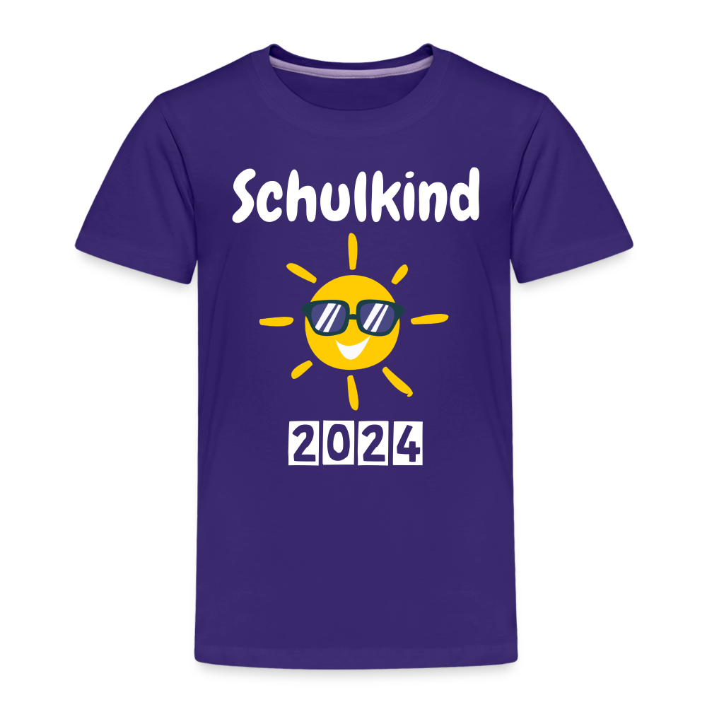 Kinder Premium T-Shirt - Schulkind Sonne 2024 - Lila