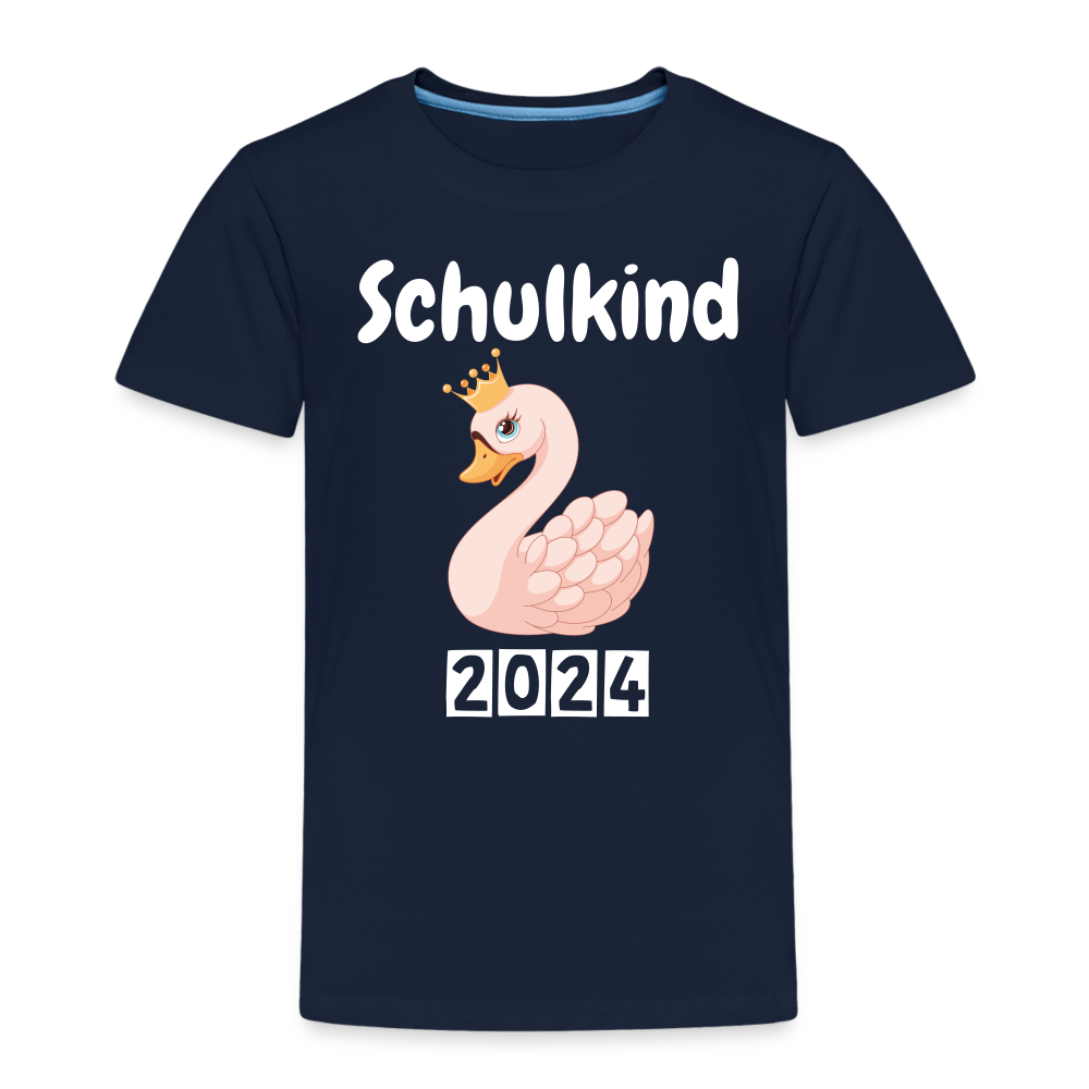 Kinder Premium T-Shirt - Einschulung Schwan 2024 - Navy