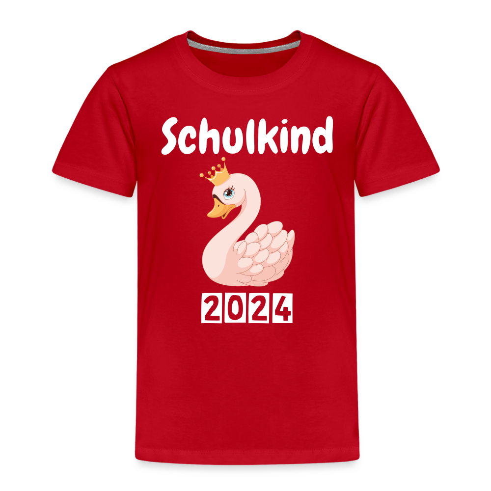 Kinder Premium T-Shirt - Einschulung Schwan 2024 - Rot