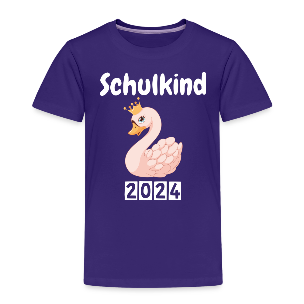 Kinder Premium T-Shirt - Einschulung Schwan 2024 - Lila