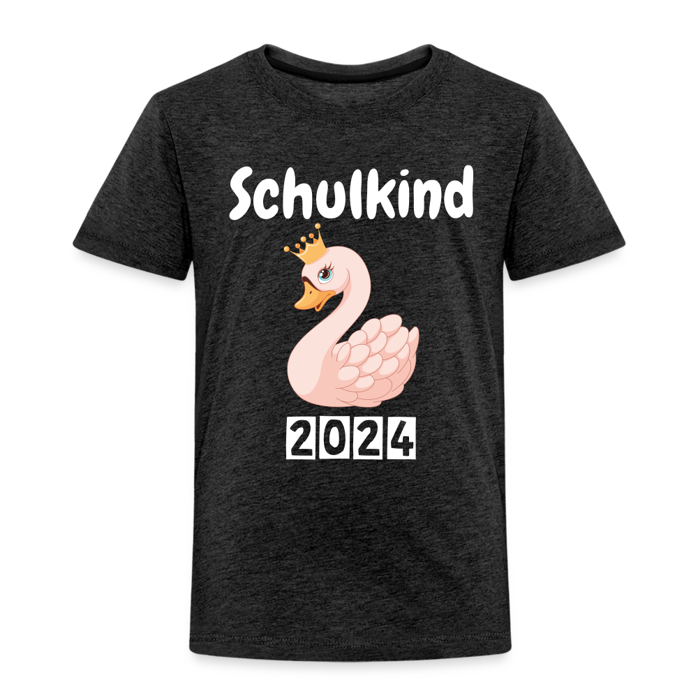 Kinder Premium T-Shirt - Einschulung Schwan 2024 - Anthrazit