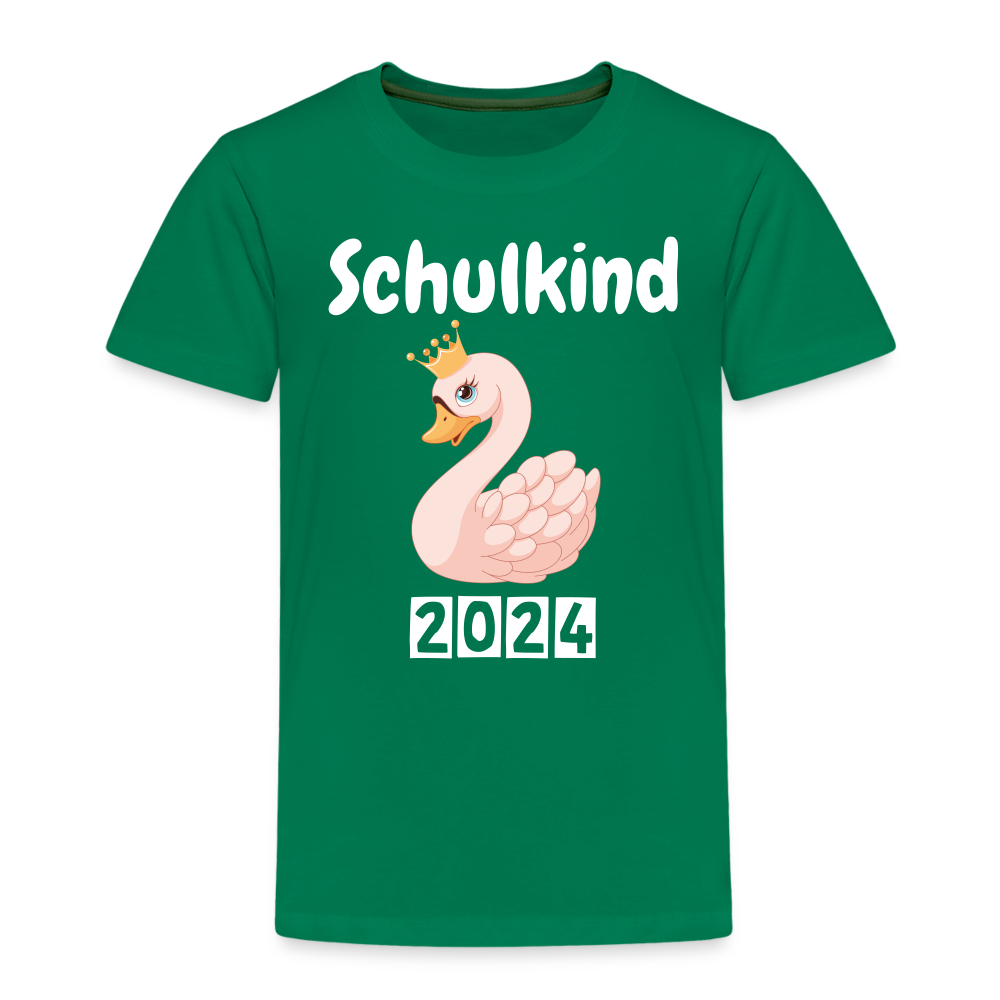 Kinder Premium T-Shirt - Einschulung Schwan 2024 - Kelly Green