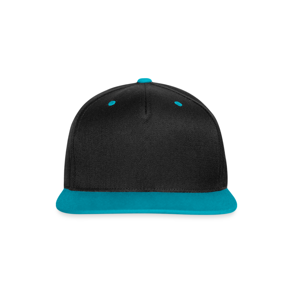 Kontrast Snapback Cap - Personalisierbar - Schwarz/Türkis