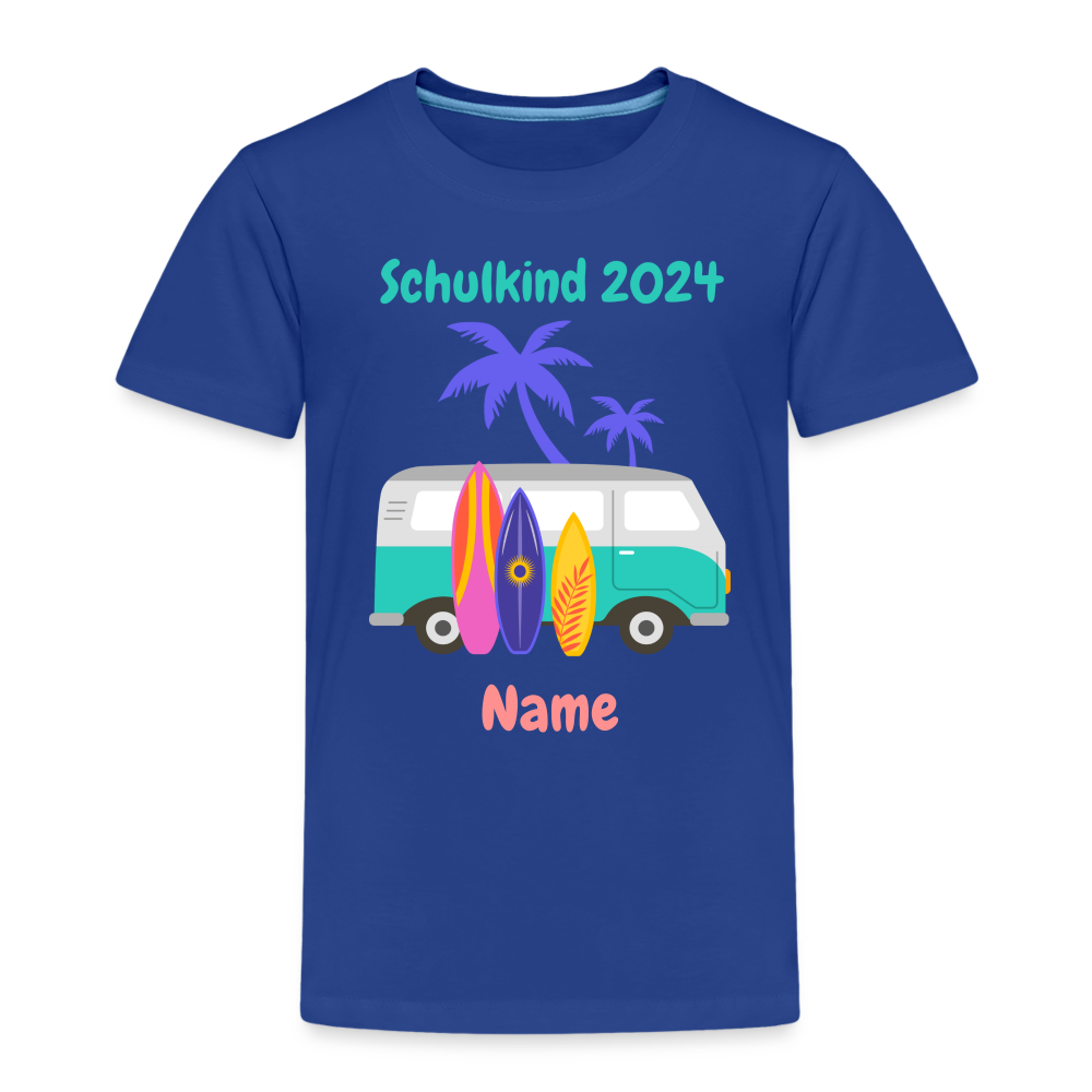 Kinder Premium T-Shirt - Schulkind Camper 2024 personalisierbar - Königsblau