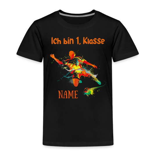 Kinder Premium T-Shirt - Ich bin 1. Klasse Fußballer 2024 personalisierbar - Schwarz