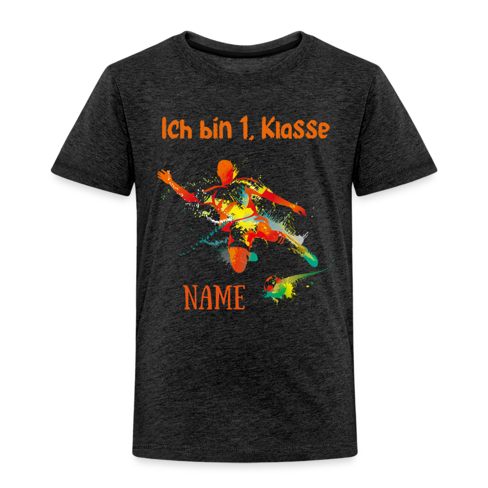 Kinder Premium T-Shirt - Ich bin 1. Klasse Fußballer 2024 personalisierbar - Anthrazit