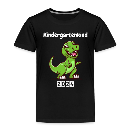 Kinder Premium T-Shirt - Kindergartenkind T-Rex grün - Schwarz