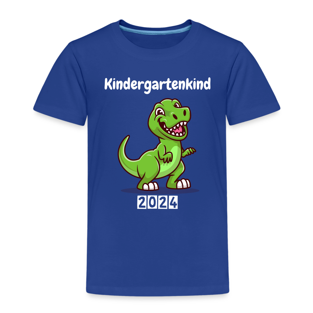 Kinder Premium T-Shirt - Kindergartenkind T-Rex grün - Königsblau