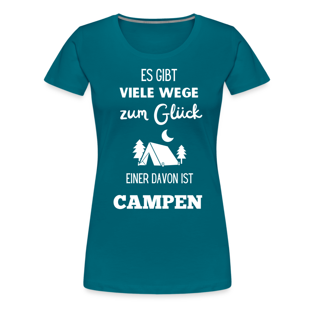 Frauen Premium T-Shirt - Camping Glück - Divablau