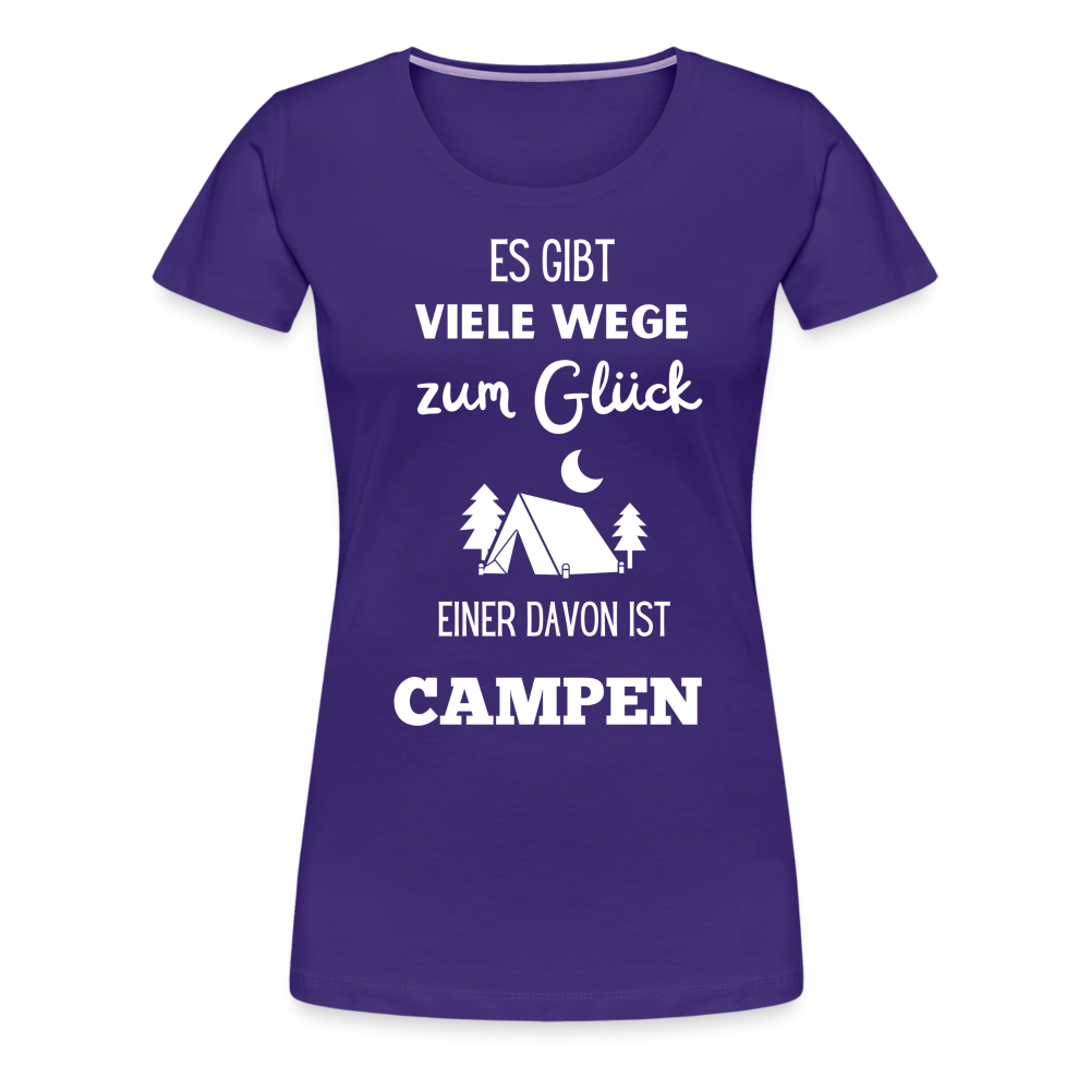 Frauen Premium T-Shirt - Camping Glück - Lila