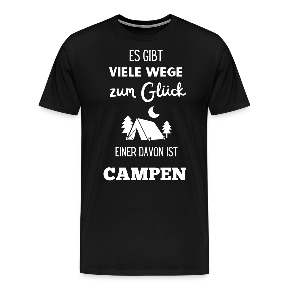 Männer Premium T-Shirt - Camping Glück - Schwarz