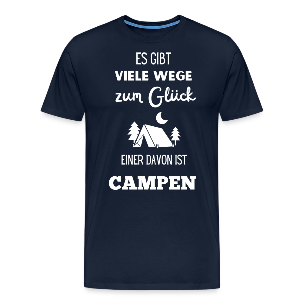 Männer Premium T-Shirt - Camping Glück - Navy