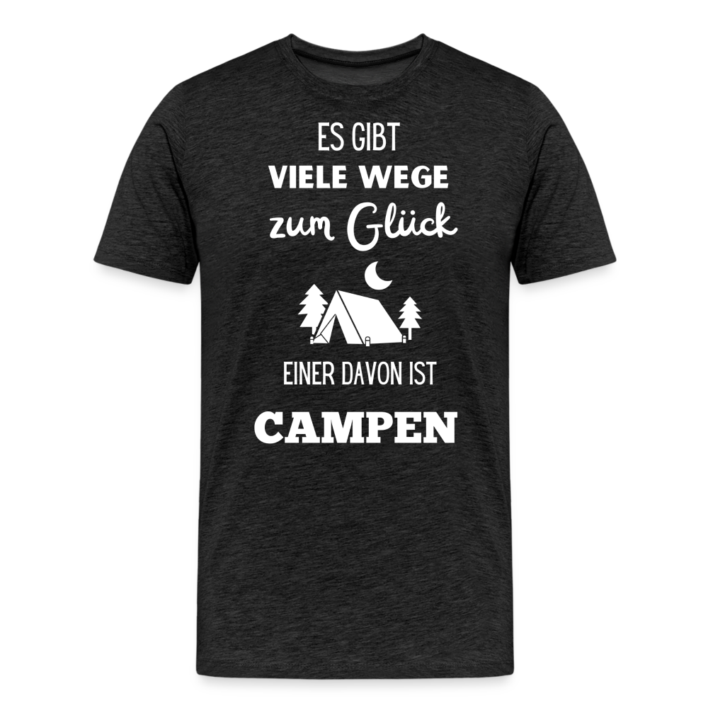 Männer Premium T-Shirt - Camping Glück - Anthrazit