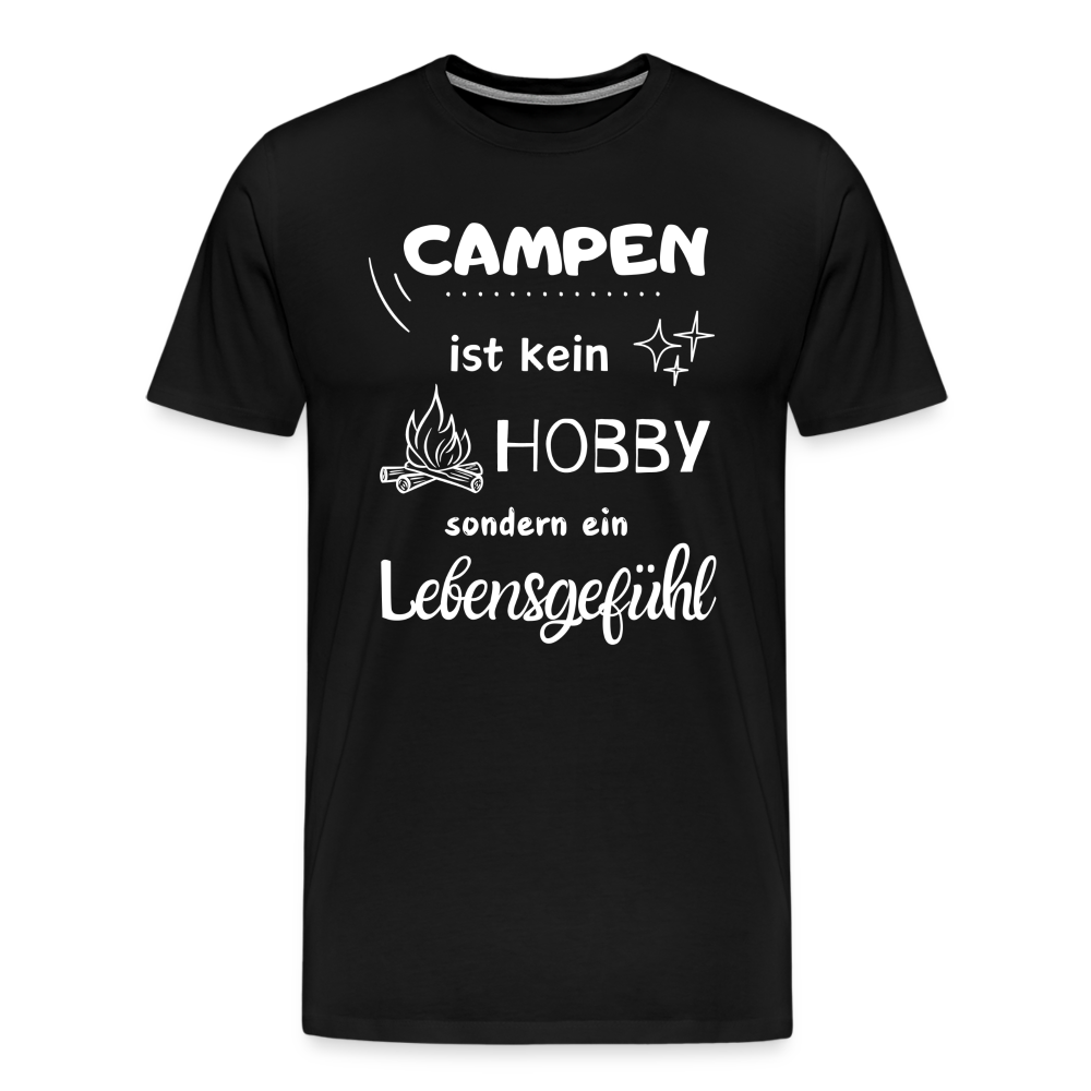 Männer Premium T-Shirt - Campen Lebensgefühl - Schwarz