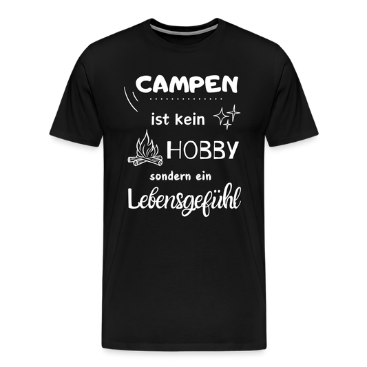 Männer Premium T-Shirt - Campen Lebensgefühl - Schwarz