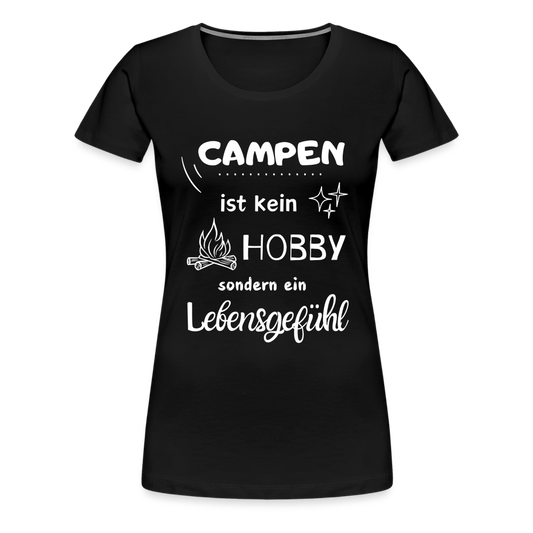 Frauen Premium T-Shirt - Campen Lebensgefühl - Schwarz