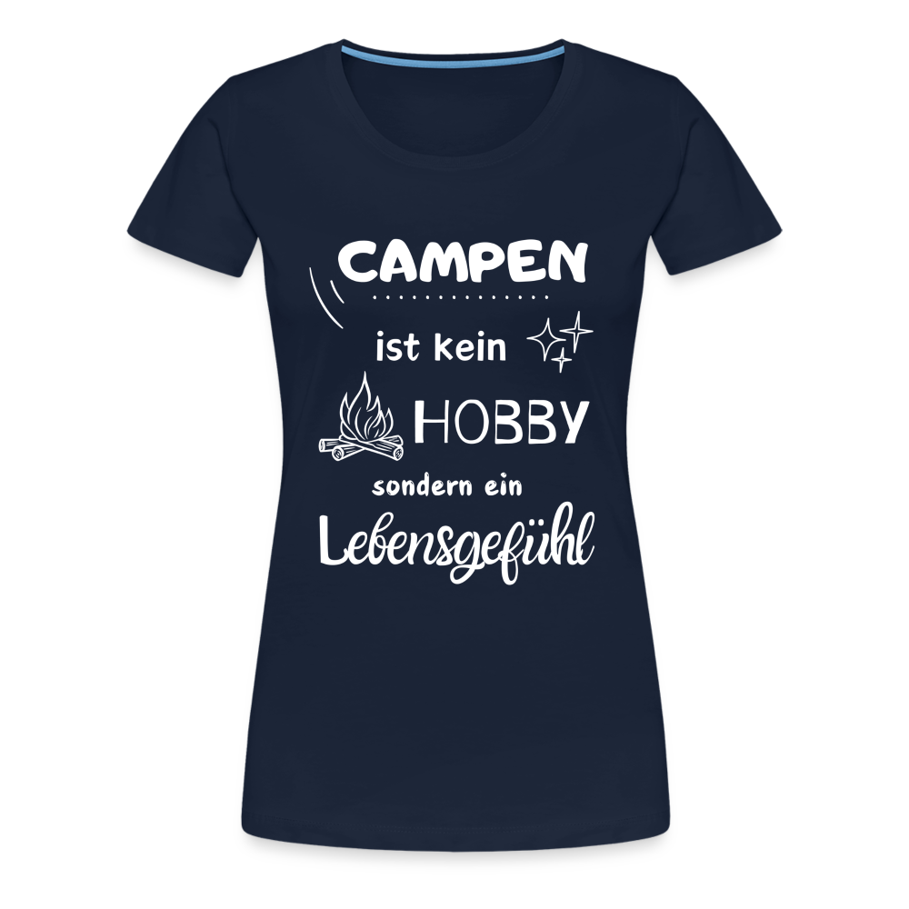 Frauen Premium T-Shirt - Campen Lebensgefühl - Navy