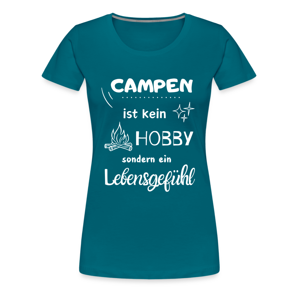 Frauen Premium T-Shirt - Campen Lebensgefühl - Divablau