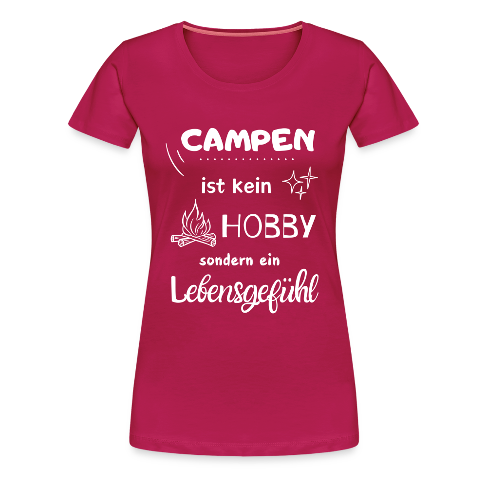 Frauen Premium T-Shirt - Campen Lebensgefühl - dunkles Pink