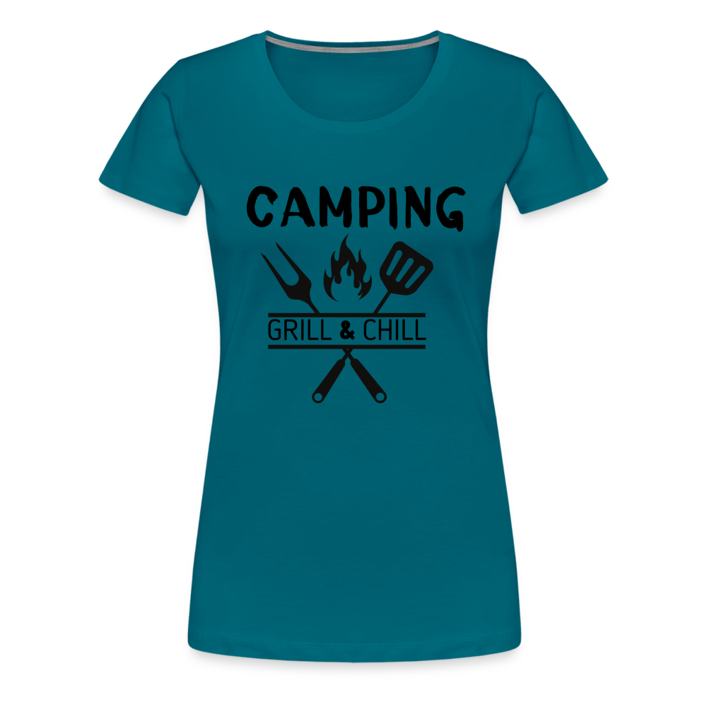 Frauen Premium T-Shirt - Camping Grill & Chill - Divablau