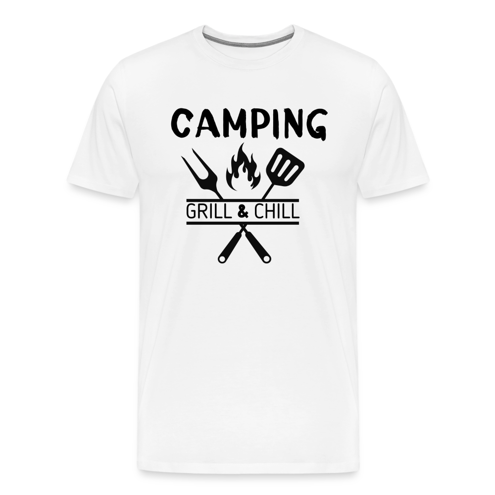 Männer Premium T-Shirt - Camping Grill & Chill - Weiß