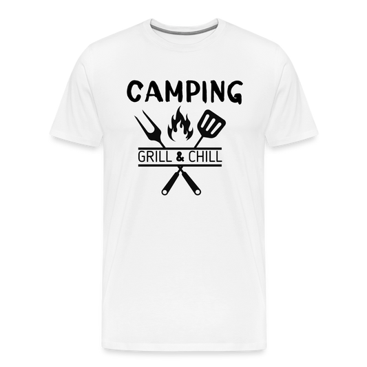 Männer Premium T-Shirt - Camping Grill & Chill - Weiß