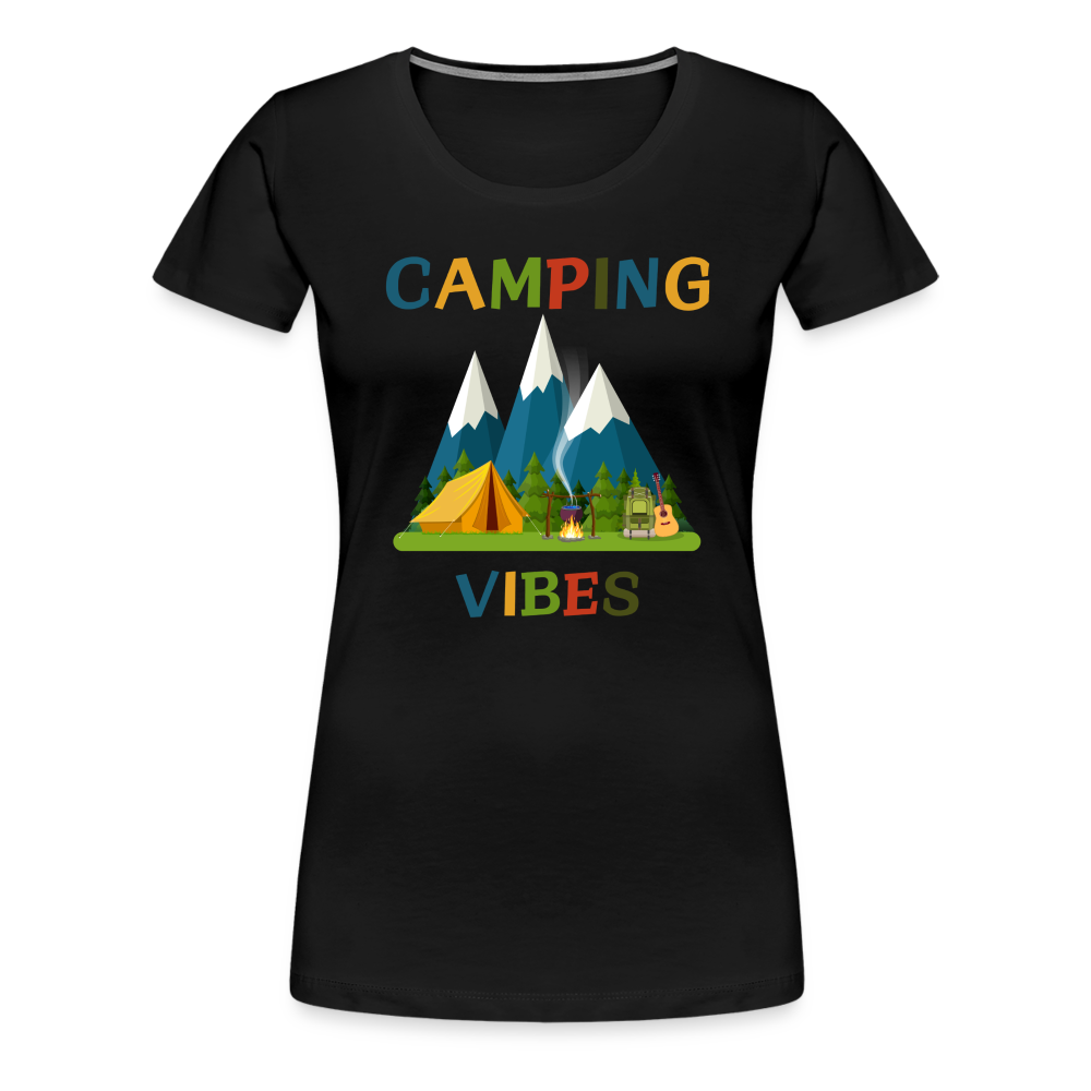 Frauen Premium T-Shirt - Camping Vibes - Schwarz