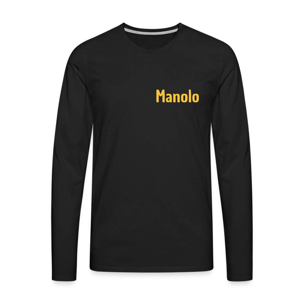 Männer Premium Langarmshirt - Komme halb 7 - Schwarz