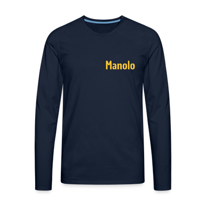 Männer Premium Langarmshirt - Komme halb 7 - Navy