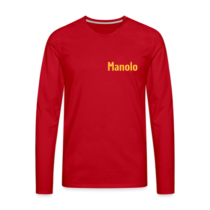 Männer Premium Langarmshirt - Komme halb 7 - Rot