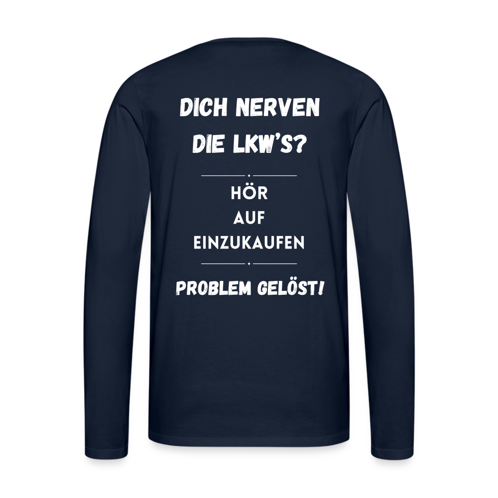 Männer Premium Langarmshirt - Problem gelöst - Navy