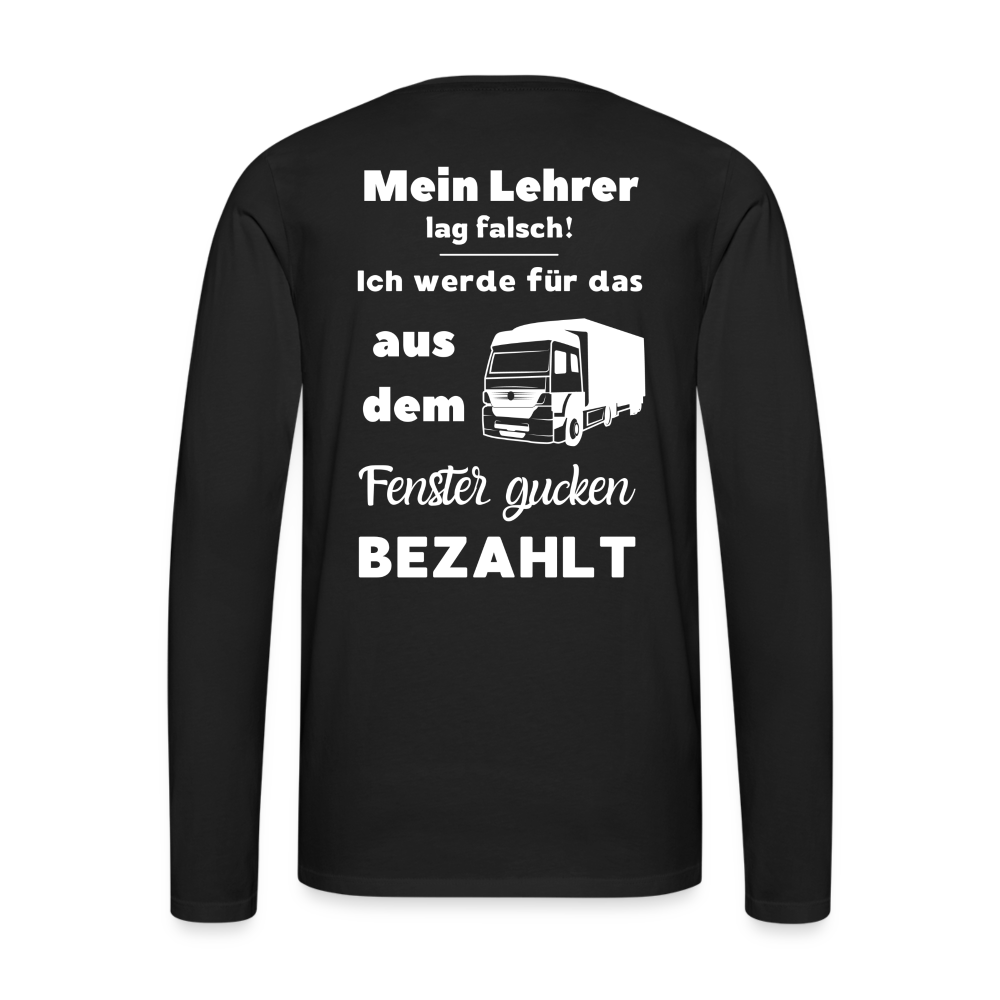 Männer Premium Langarmshirt - Mein Lehrer - Schwarz